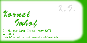 kornel imhof business card